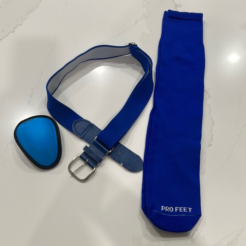 Blue Baseball Belt, Socks, Cup